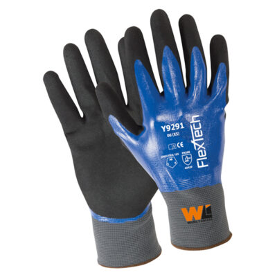 Knit Shell A6 Cut Protective Glove Double Dipped with Full NBR Coating and Nitrile Palm (Y9291)