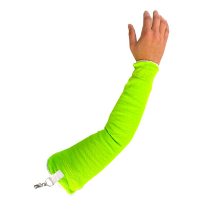 HVSLV6 Hi-Vis A6 Cut Resistant Rib Knit Sleeves with Clip